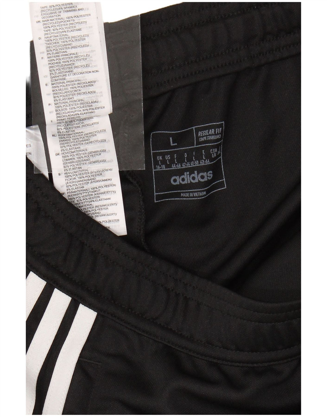 Damskie spodnie dresowe ADIDAS Aeroready UK 16/18, duże, czarne, poliestrowe