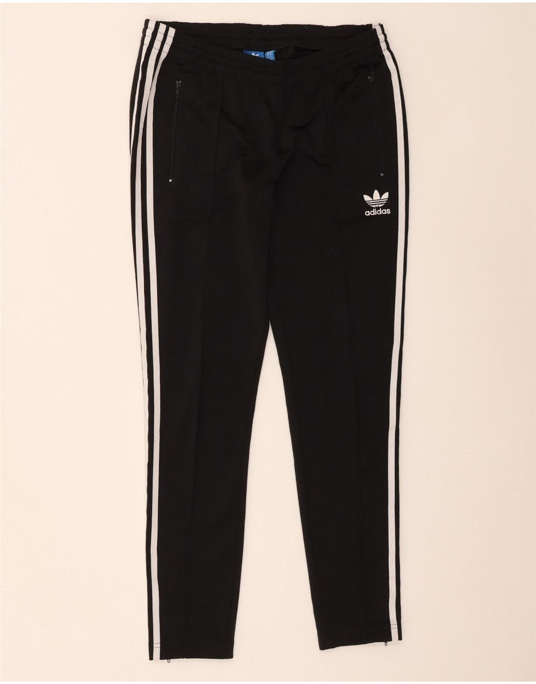 Damskie spodnie dresowe Adidas UK 14 Średni czarny poliester z blokami kolorów