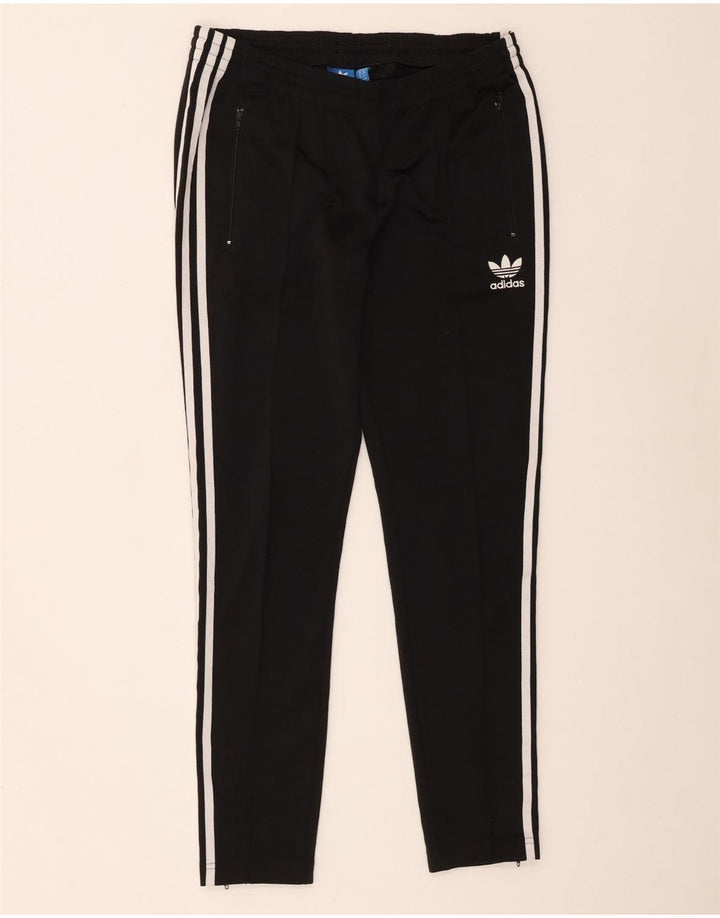 Damskie spodnie dresowe Adidas UK 14 Średni czarny poliester z blokami kolorów