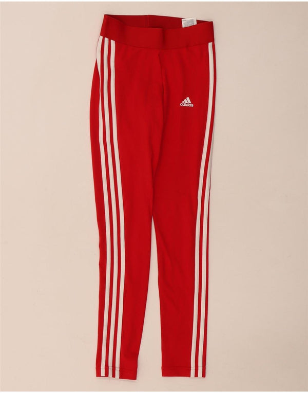 Damskie legginsy Adidas Tight Fit UK 4/6 XS Czerwone bawełniane