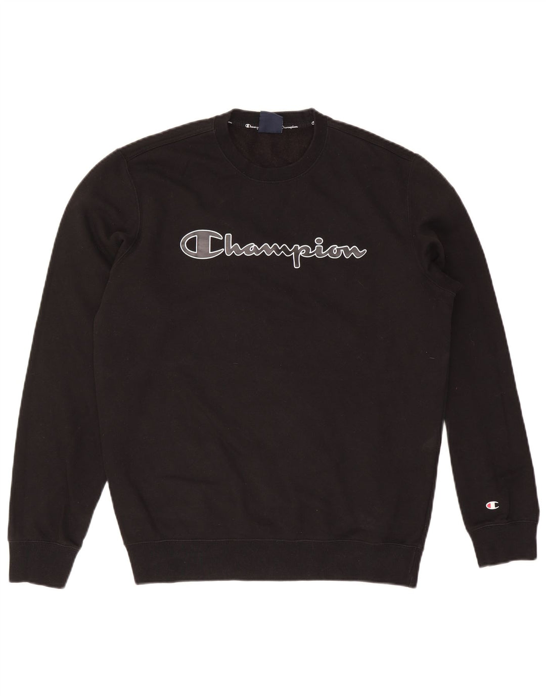 Męski sweter z grafiką Champion, duży, czarny, bawełniany