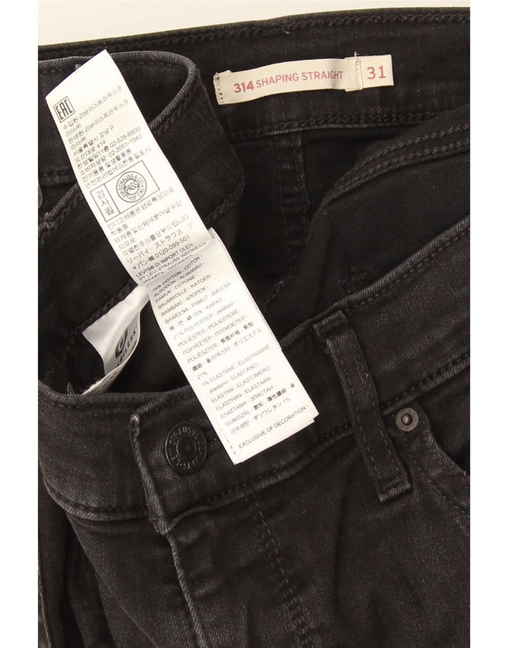 Damskie dżinsy Levi's 314 Shaping Straight W31 L30 Czarna bawełna
