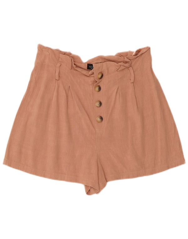 Damskie spodenki z wysokim stanem Topshop UK 12 Medium W32 Różowa wiskoza