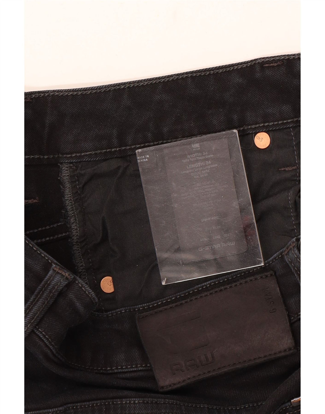 G-Star Męskie 3301 Slim Jeans W34 L34 Czarna bawełna
