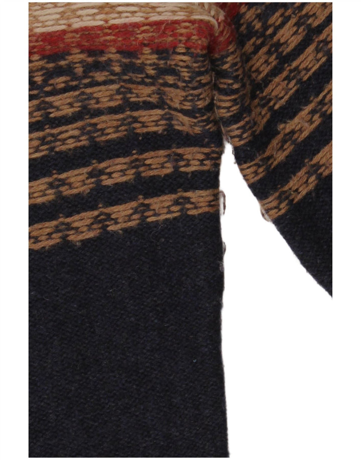 Męski sweter zapinany na zamek White Stuff, mały, granatowy Fair Isle