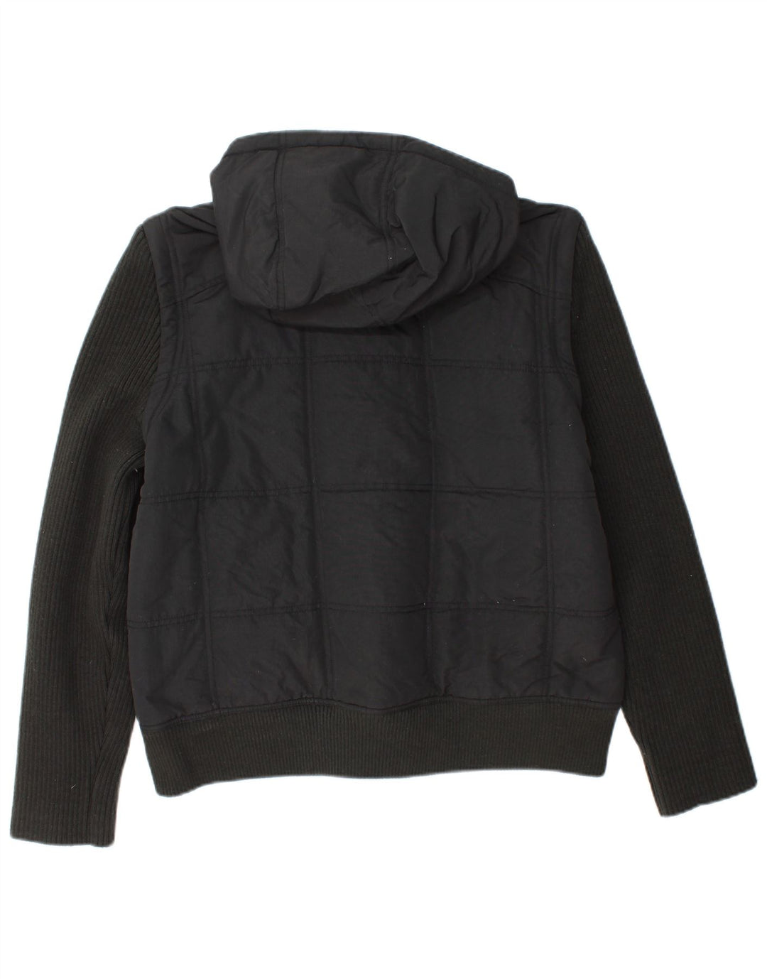 Converse Męska wyściełana kurtka z kapturem UK 40, duża, czarna, nylonowa