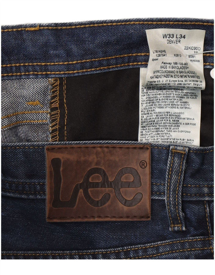 Męskie jeansy Lee Denver Straight W33 L30, niebieskie, bawełniane