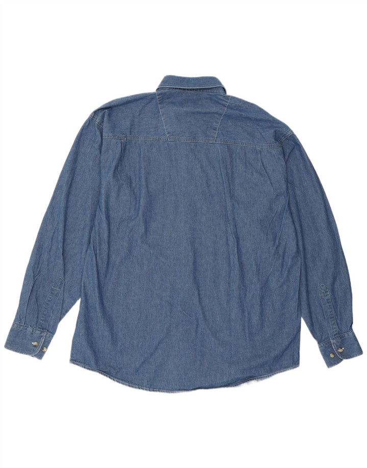Męska koszula dżinsowa VINTAGE rozmiar 43/44 XL, niebieska, bawełniana