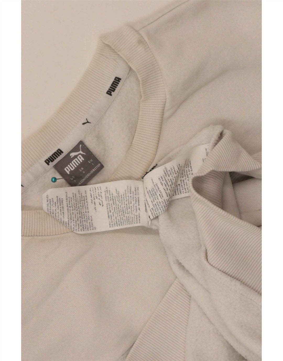 Męska bluza z grafiką Puma, duża, biała, bawełniana
