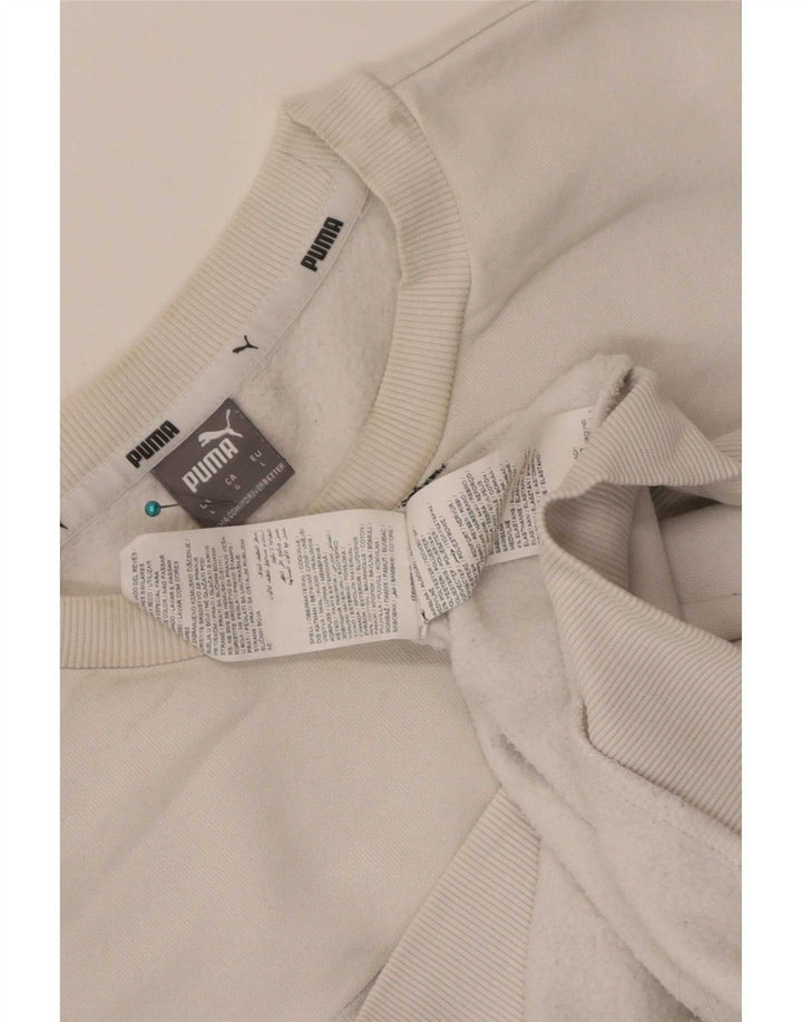 Męska bluza z grafiką Puma, duża, biała, bawełniana