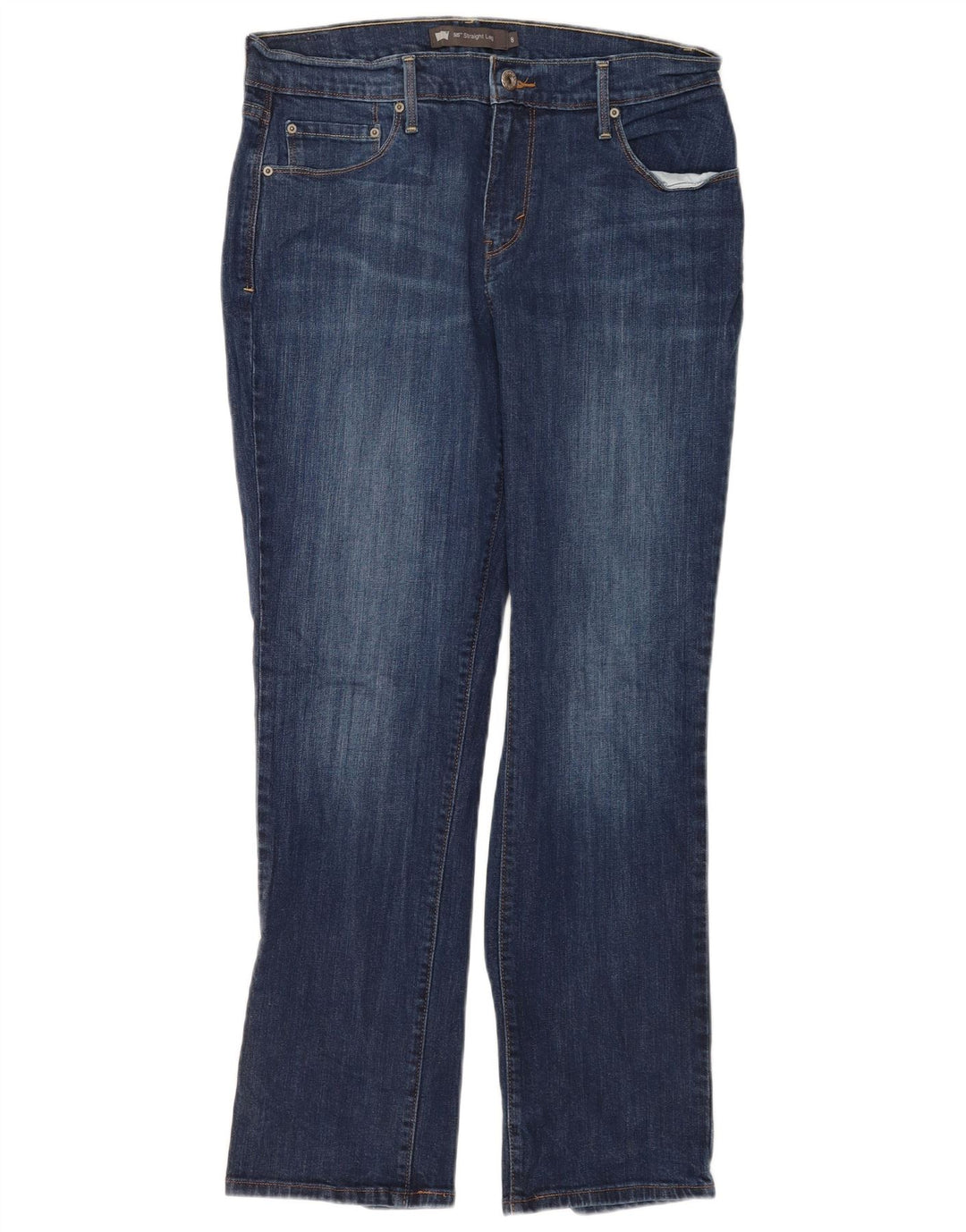 Damskie dżinsy Levi's 505 Straight US 8 Medium W29 L30 Niebieska bawełna