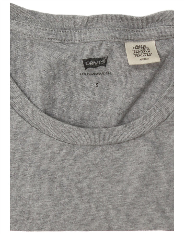Męski T-shirt z grafiką LEVI'S, mały, szary, bawełniany