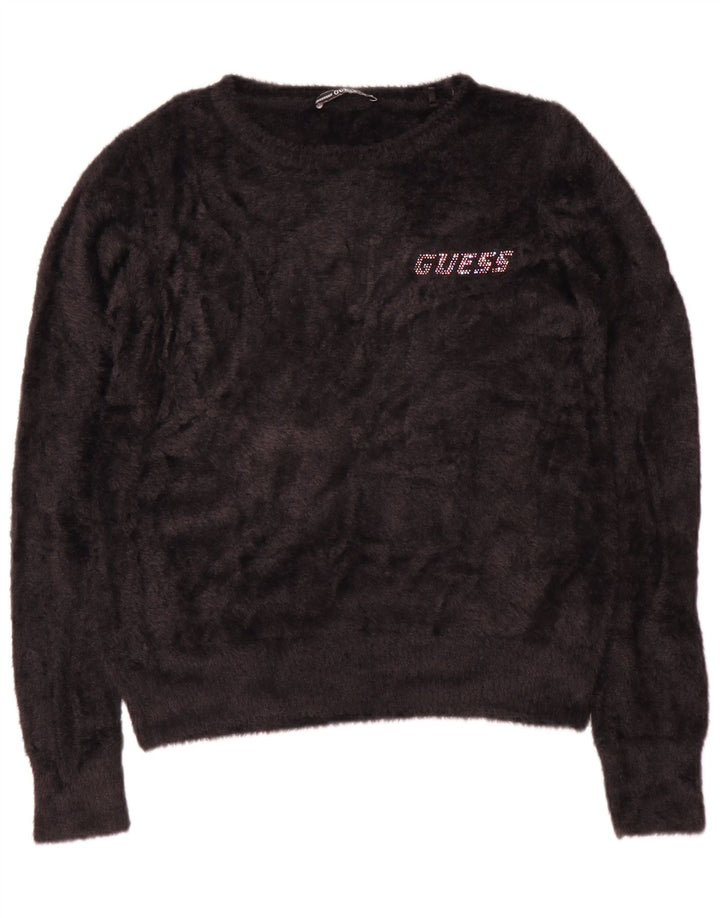 Damski sweter polarowy Guess Graphic UK 12, średni czarny poliamid