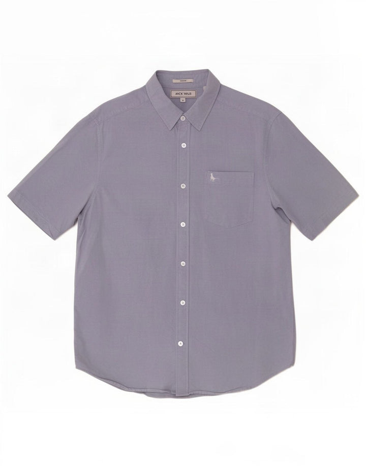 Koszula męska Jack Wills z krótkim rękawem, slim fit, średnioniebieska, bawełniana