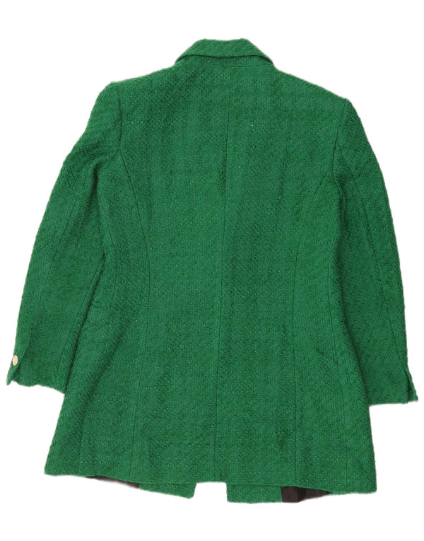 Zara Womens 1 Button Blazer Jacket UK 16 Large Green Acrylic