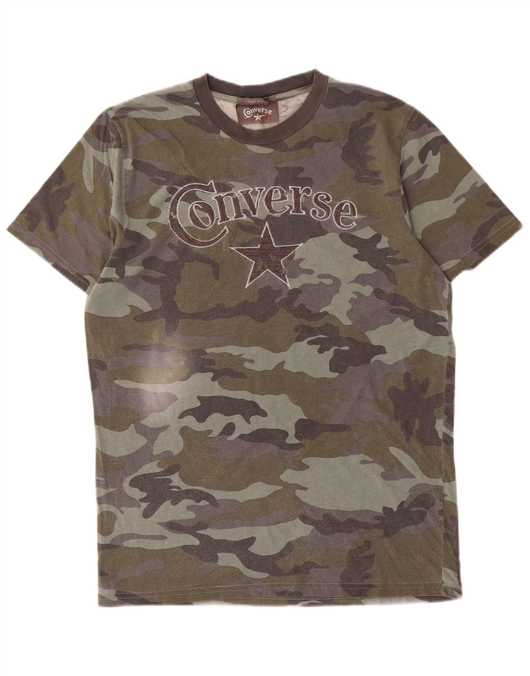 Męska koszulka Converse z grafiką, średni kamuflaż khaki