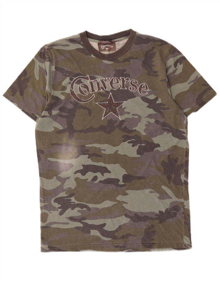 Męska koszulka Converse z grafiką, średni kamuflaż khaki