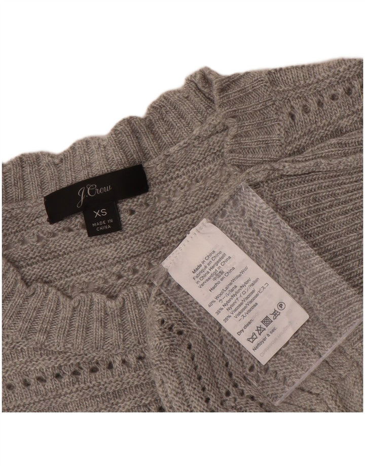 Damski sweter J. Crew z dekoltem w łódkę UK 6 XS, szara wełna