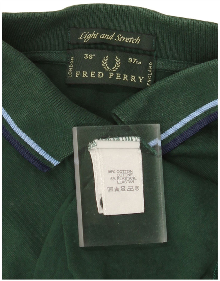 FRED PERRY Męska lekka i elastyczna koszulka polo, mała, zielona, bawełniana
