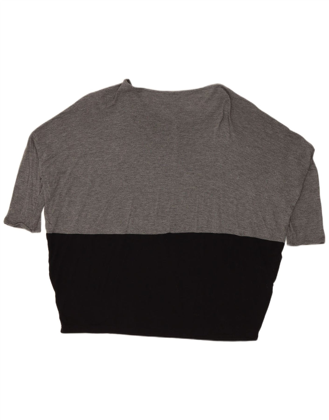 Damski top oversize Zara z rękawem 3/4, UK 14, średni szary, blok kolorów