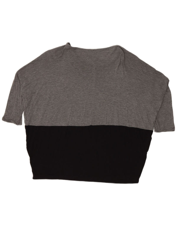 Damski top oversize Zara z rękawem 3/4, UK 14, średni szary, blok kolorów