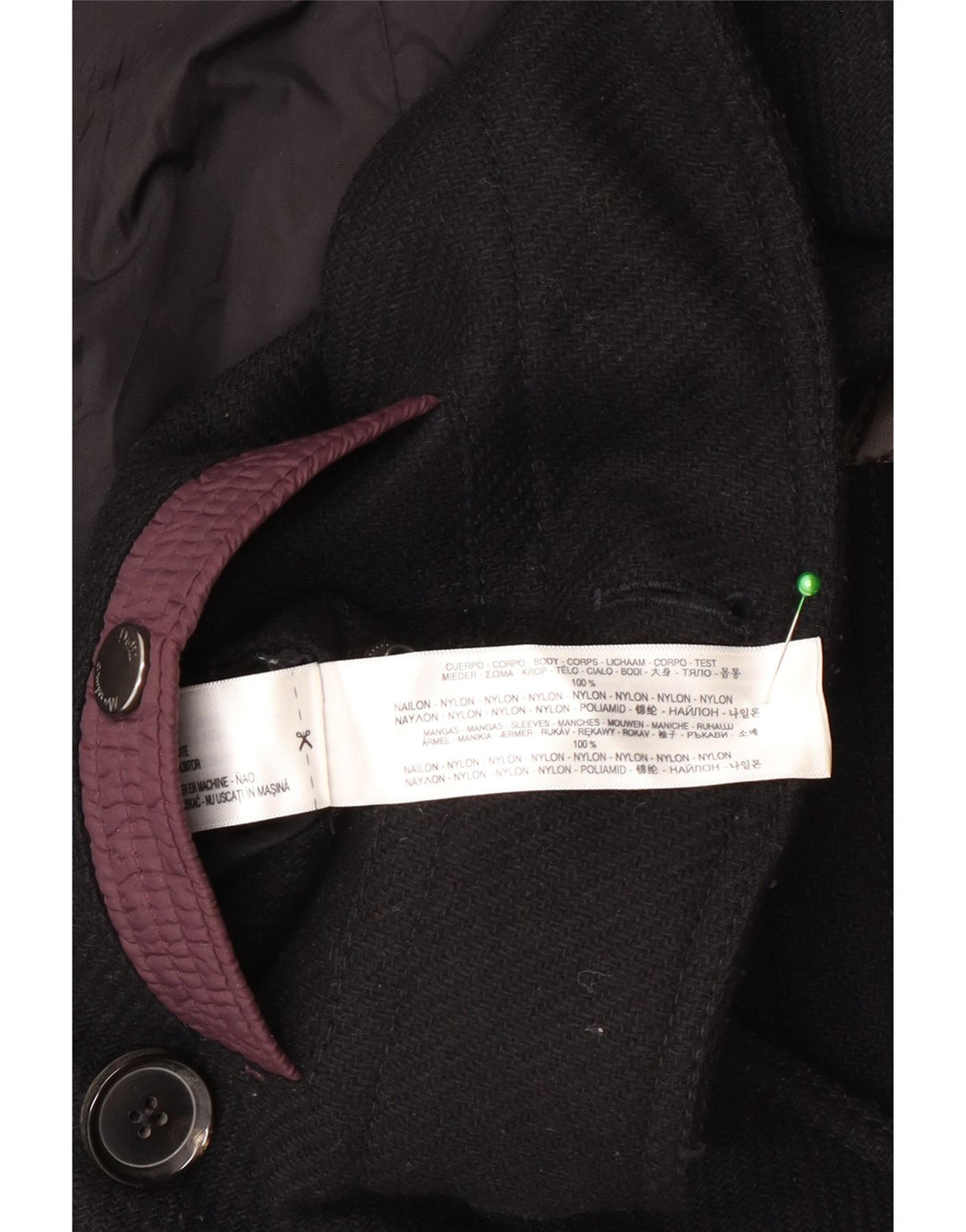 Płaszcz męski Massimo Dutti Pea Coat UK 40, duży, czarny nylon