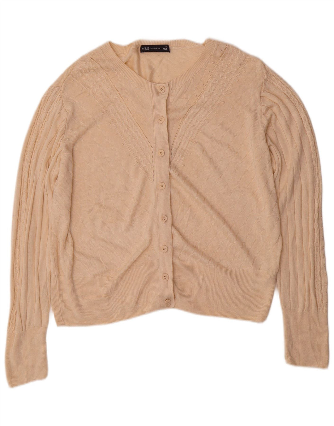 Marks & Spencer Damski sweter oversize UK 14 w kolorze średniego beżu
