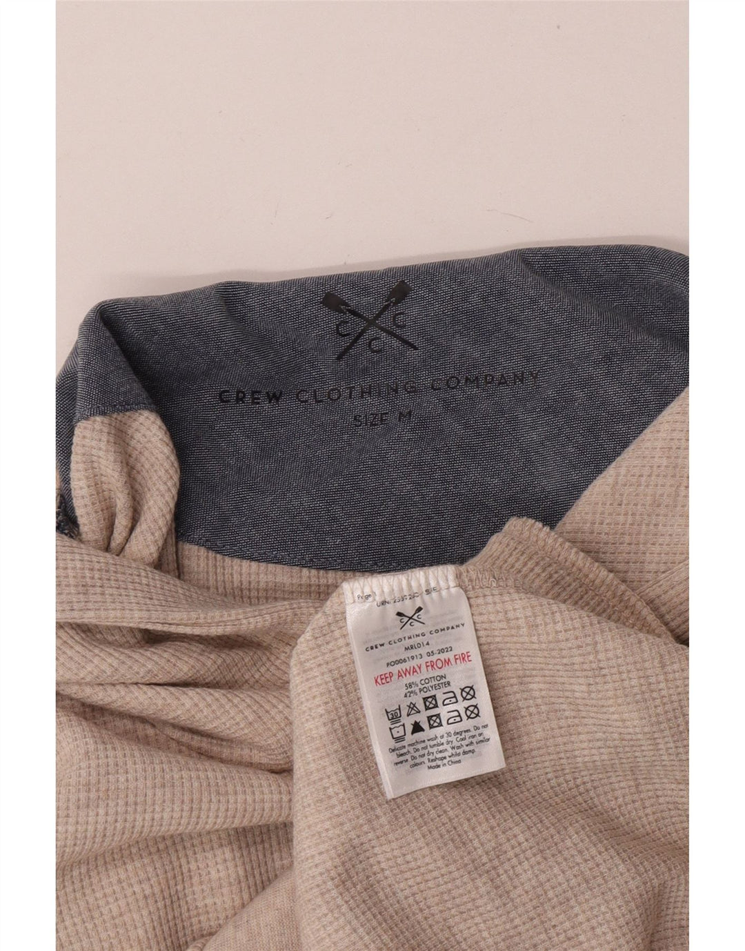 Crew Clothing Męski sweter z kapturem, średnio beżowy, bawełniany
