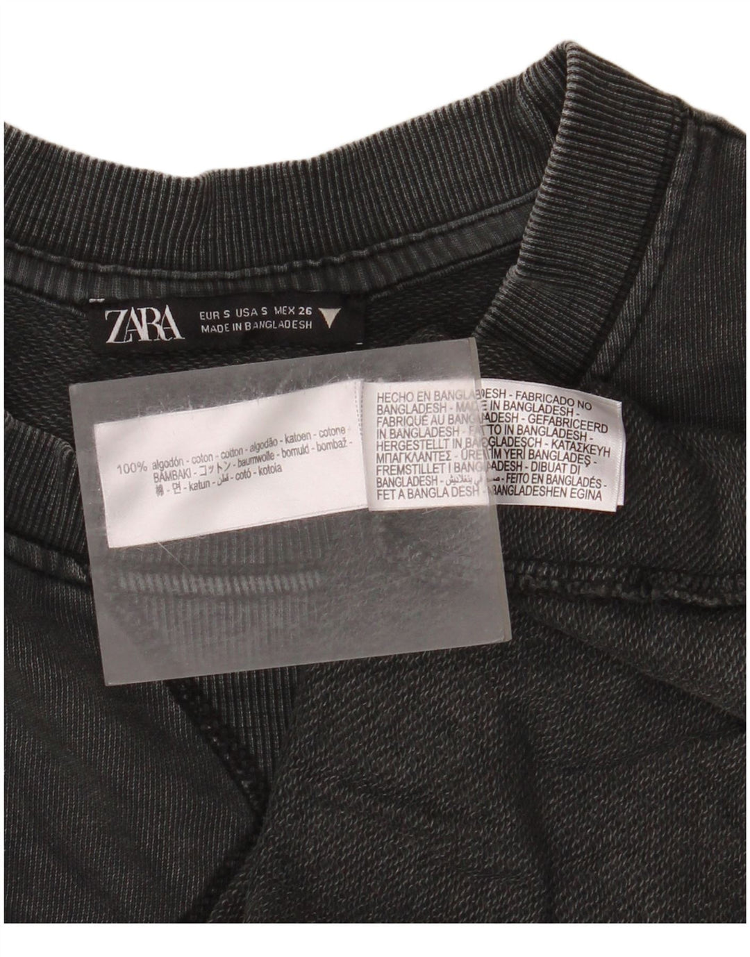 Damska koszulka oversize Zara Top UK 10 Small, szara bawełna