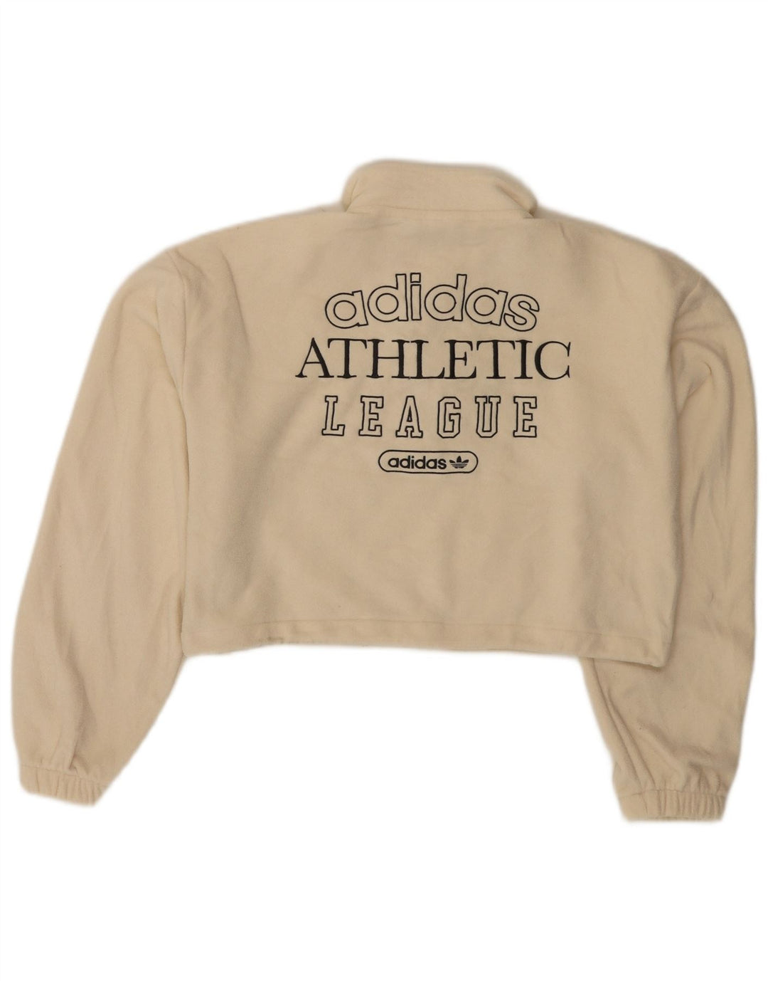 Damski sweter oversize ADIDAS z grafiką i zamkiem błyskawicznym, polar UK 10 Small Beige