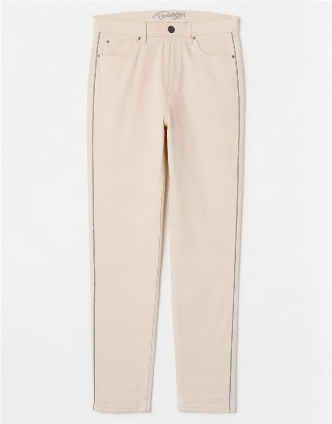 Marks & Spencer Damskie spodnie typu casual UK 12 Medium W30 L28 Białe
