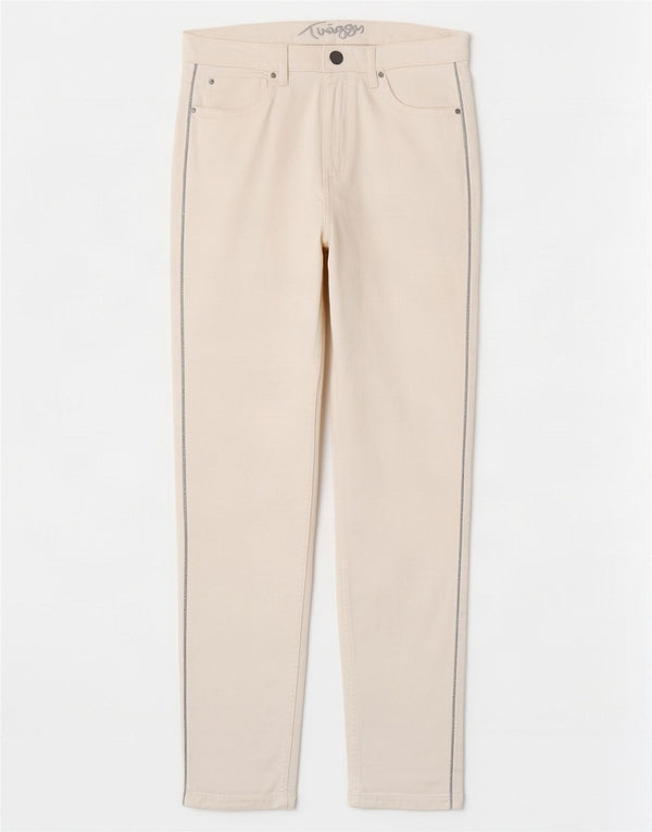 Marks & Spencer Damskie spodnie typu casual UK 12 Medium W30 L28 Białe