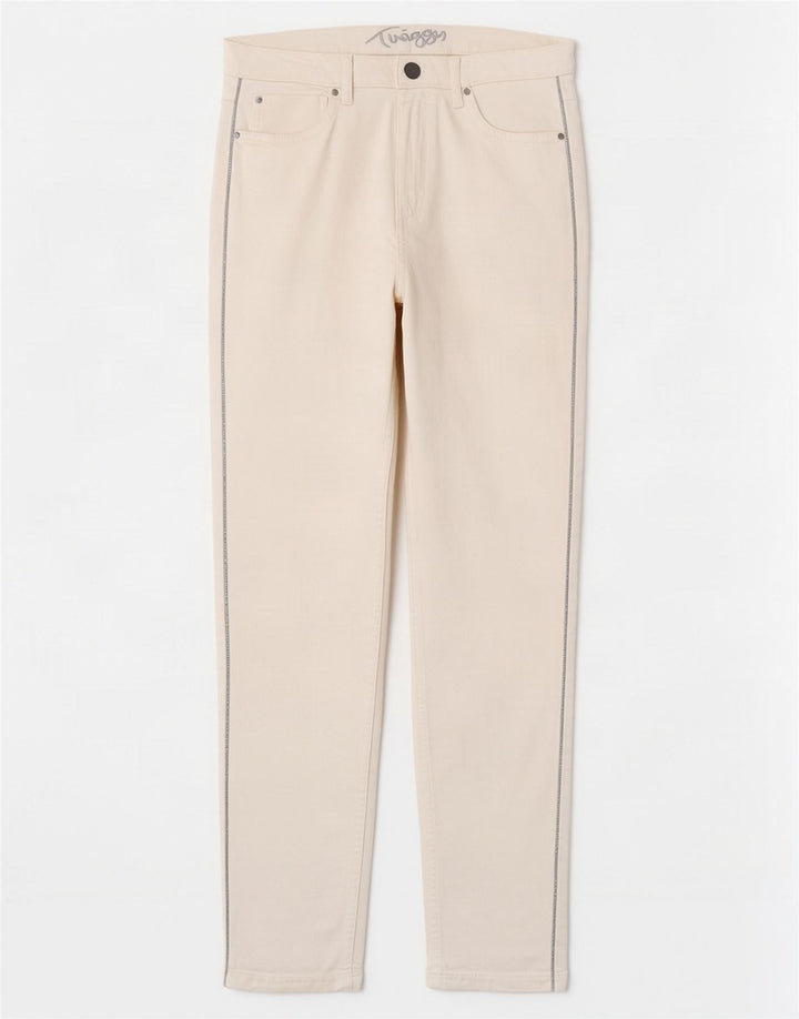 Marks & Spencer Damskie spodnie typu casual UK 12 Medium W30 L28 Białe