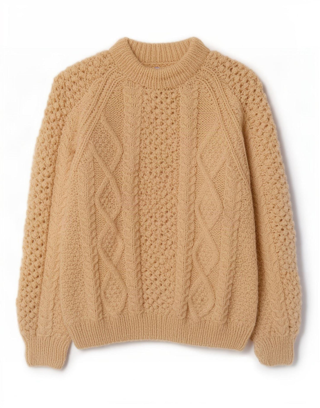 Vintage męski sweter z golfem, duży w kolorze złamanej bieli