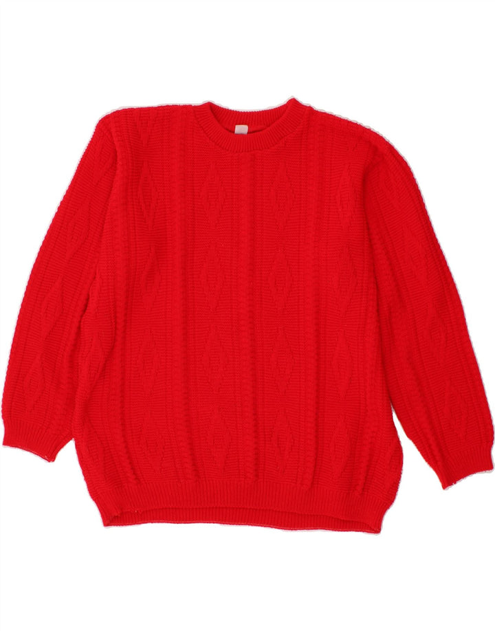 VINTAGE Womens Crew Neck Jumper Sweater UK 16 Large Red Vintage Vintage and Second-Hand Vintage from Messina Hembry 