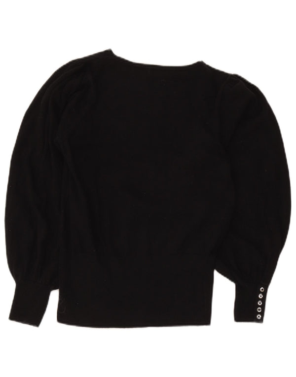 Damski sweter MINT VELVET z dekoltem w łódkę UK 8, mały, czarny, bawełniany