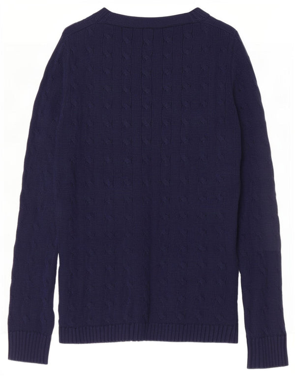Damski sweter z dekoltem w łódkę Ralph Lauren UK 12 Średni granatowy, bawełniany