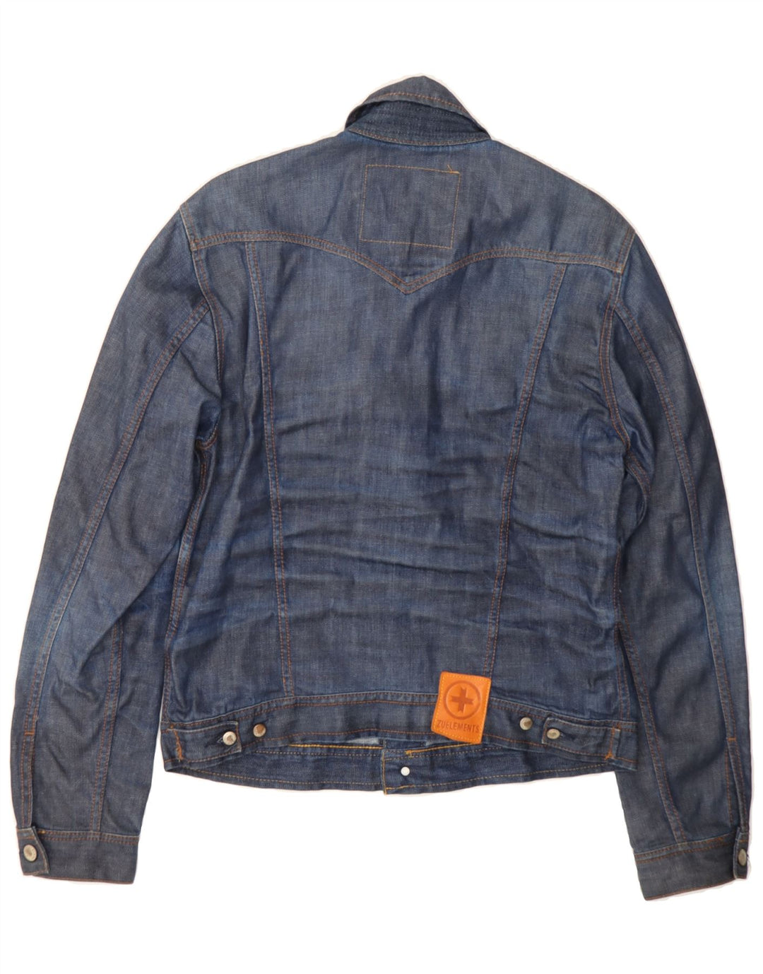 ZU ELEMENTS Womens Denim Jacket UK 14 Medium Blue Cotton Vintage Zu Elements and Second-Hand Zu Elements from Messina Hembry 