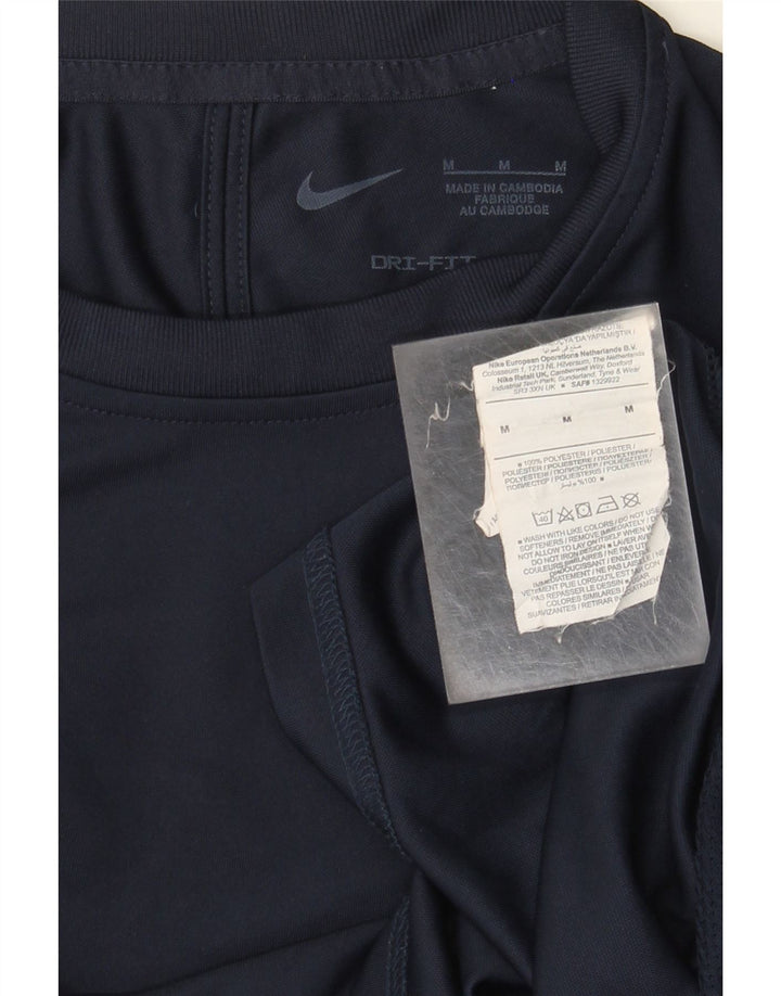Męska koszulka Nike Dri Fit Top, średni granatowy poliester z blokami kolorów