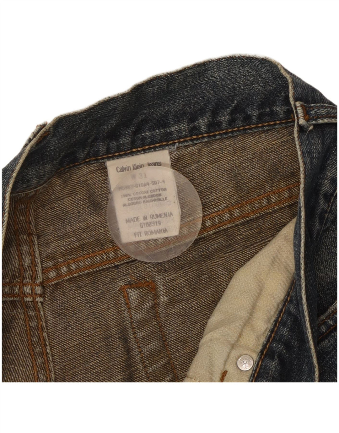 CALVIN KLEIN Męskie proste dżinsy W31 L29 Niebieskie, bawełniane