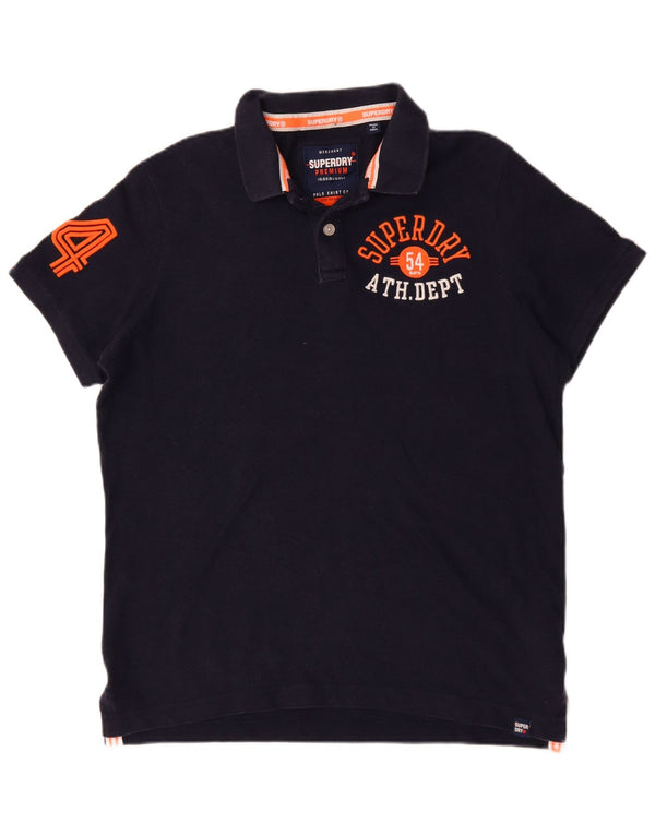 Męska koszulka polo Superdry z grafiką, 2XL, granatowa, bawełniana
