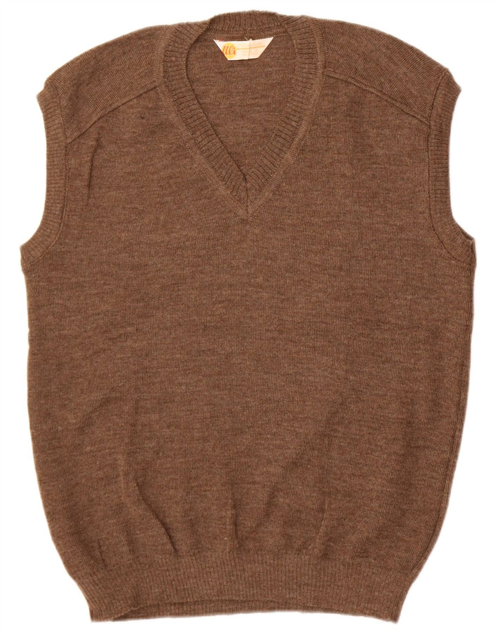 Strickmoden Męski podkoszulek z kamizelką EU 54 XL, brązowa wełna