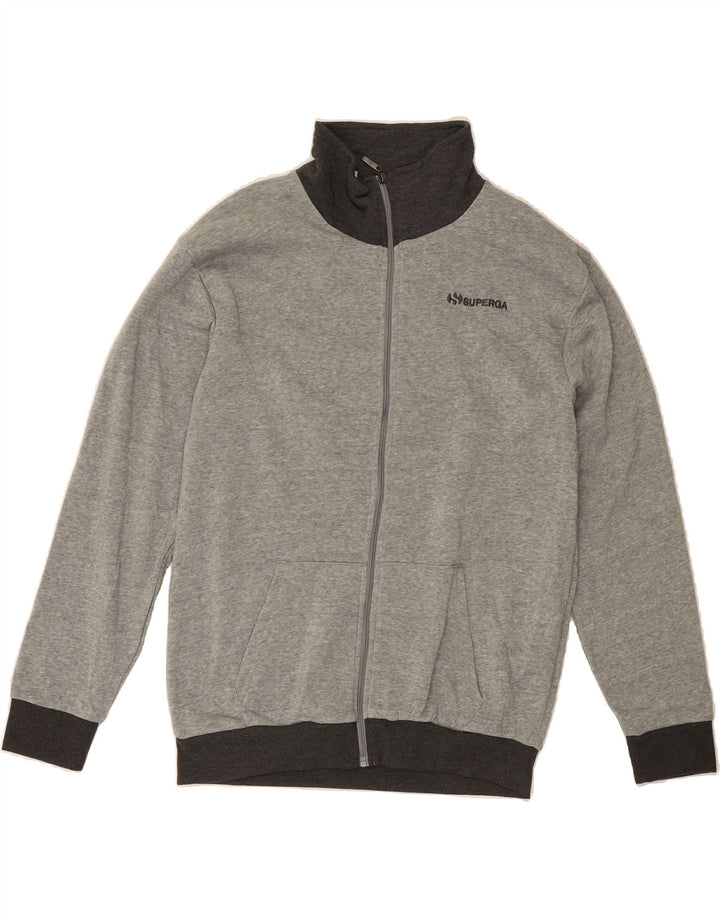 SUPERGA Mens Tracksuit Top Jacket XL Grey Colourblock Polyester Vintage Superga and Second-Hand Superga from Messina Hembry 