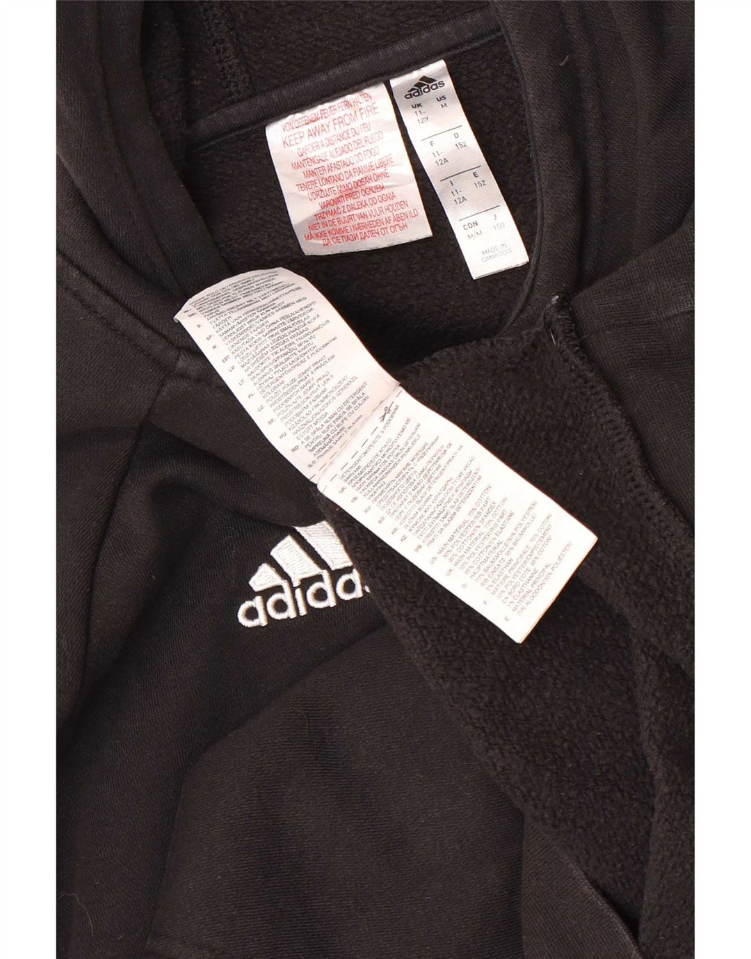 Chłopięca bluza z kapturem Adidas z grafiką 11-12 lat Czarny poliester