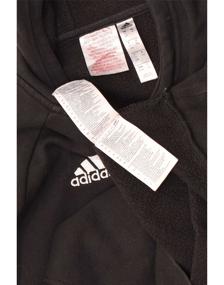 Chłopięca bluza z kapturem Adidas z grafiką 11-12 lat Czarny poliester
