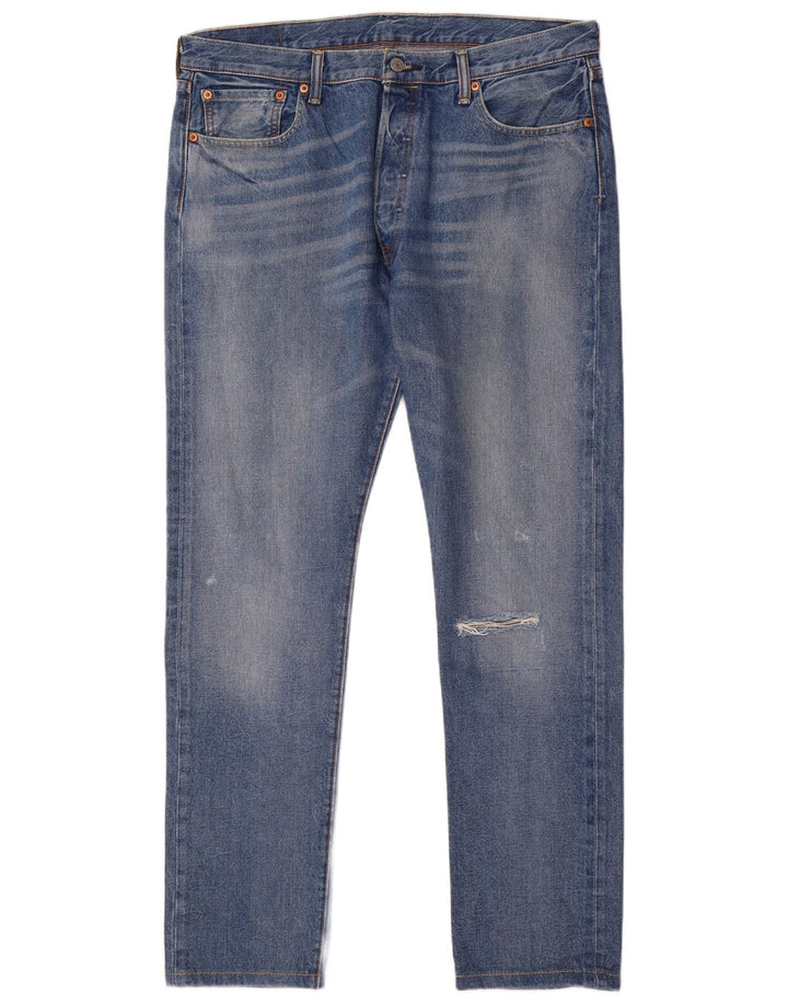 Męskie jeansy Levi's 501 Straight W36 L34 Niebieskie bawełniane