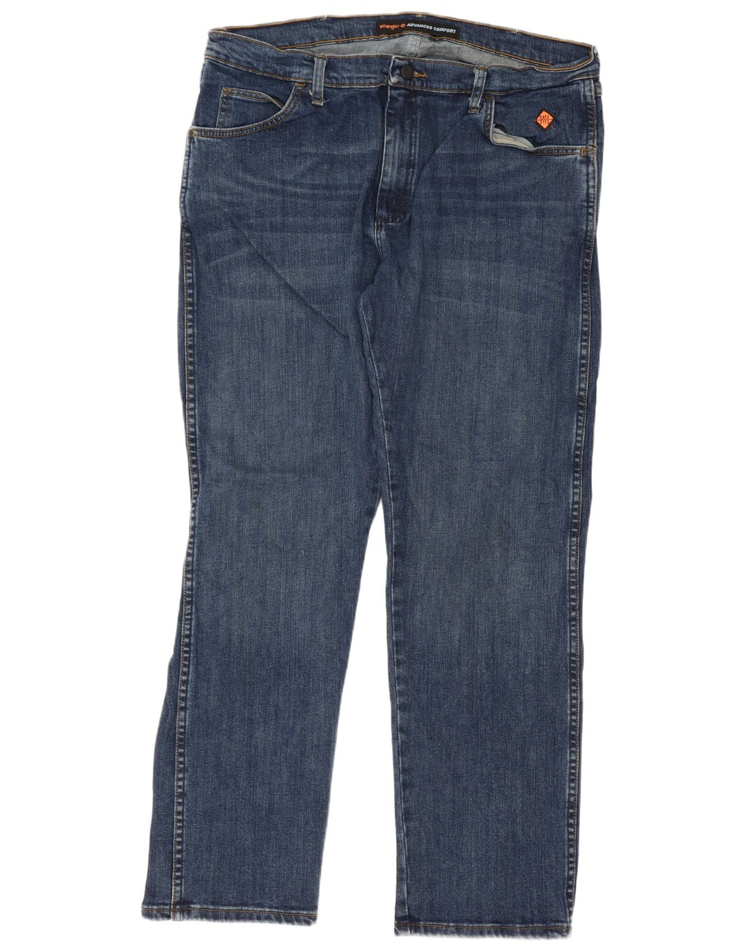 Wrangler Męskie proste dżinsy W38 L30 Niebieskie bawełniane