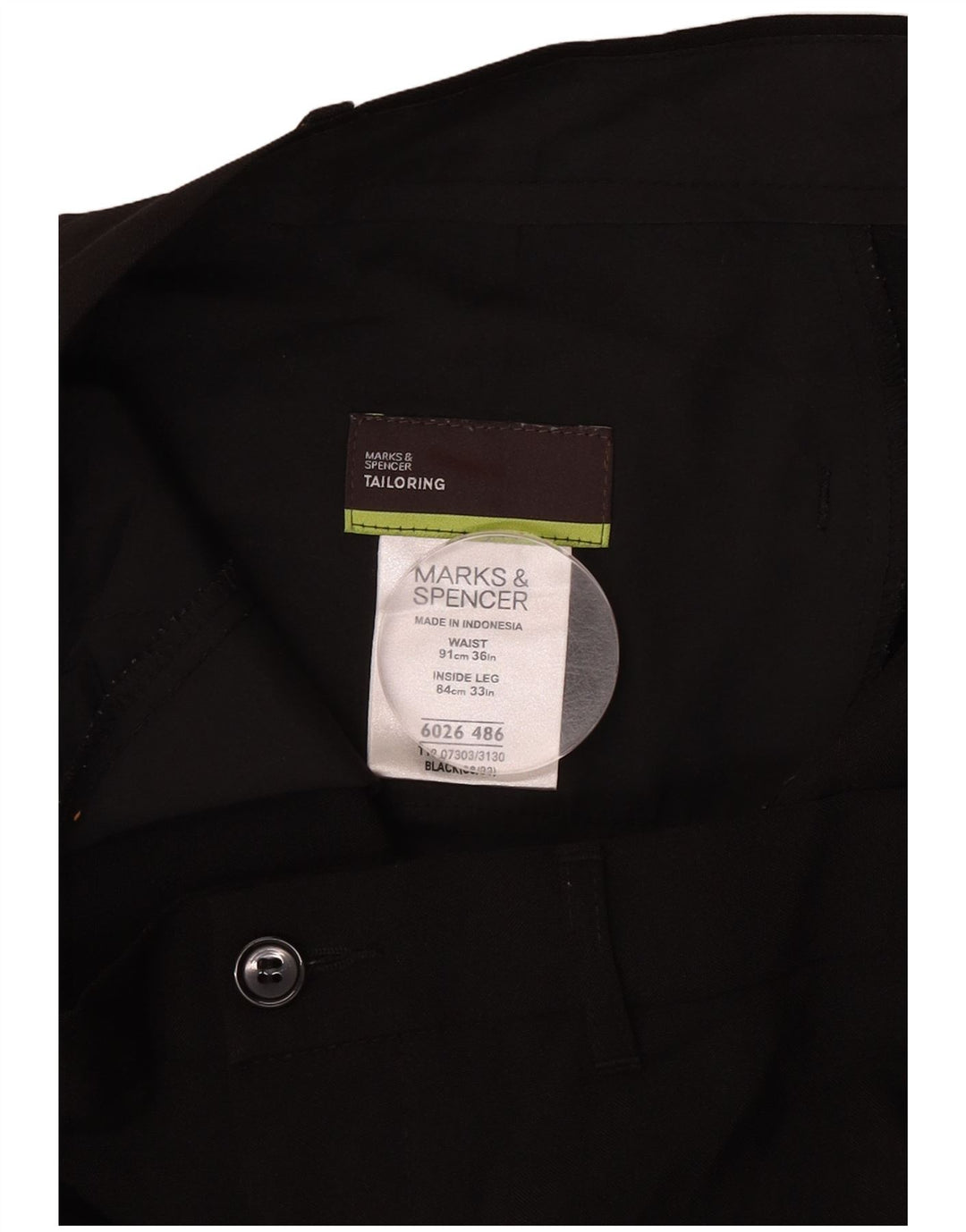 Marks & Spencer Męskie dopasowane proste spodnie chino W36 L33 czarne