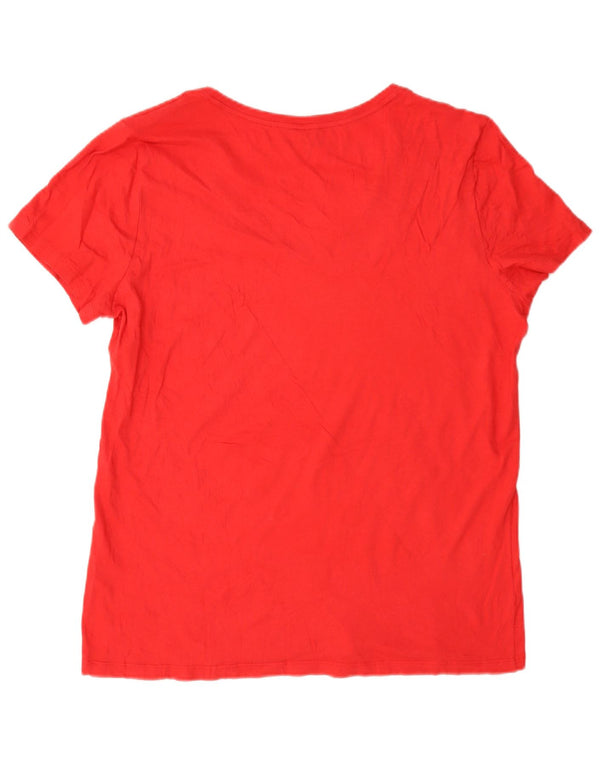 Nautica Womens Graphic T-Shirt Top UK 18 XL Red Cotton