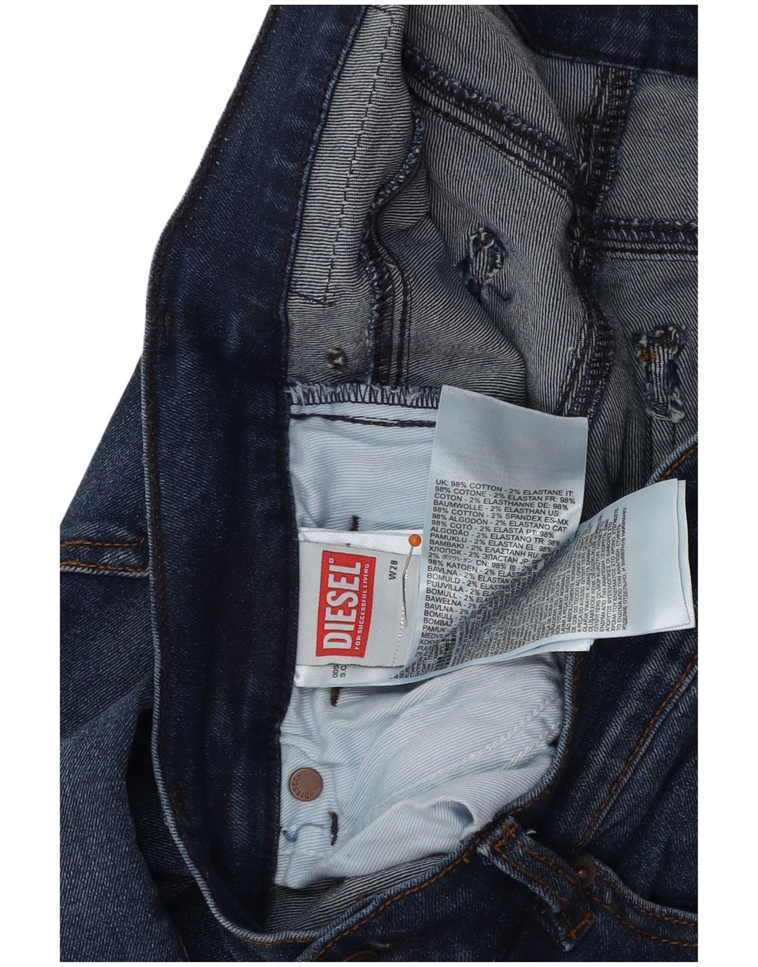 DIESEL Damskie jeansy slim W28 L30 Niebieskie bawełniane